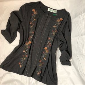 Extra Shenanigans Gray Tunic Embroidered | 3X